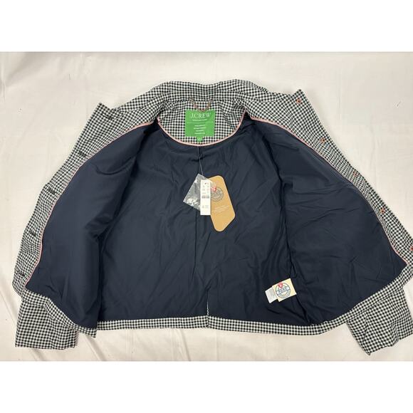 J. Crew Quilted Lady Shirt Jacket PrimaLoft Warm Black/White Gingham Size L - Picture 11 of 11